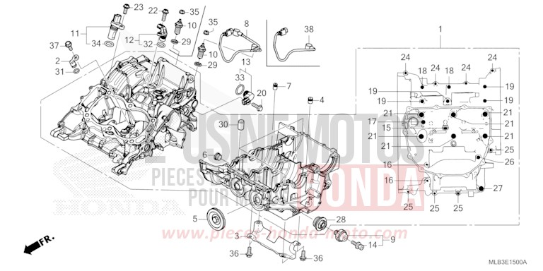 CRANKCASE for Hornet 750 MAT PEARL GLARE WHITE (NHB54) from 2025